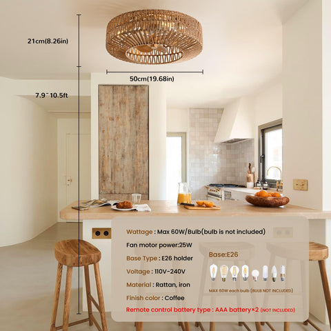OPKMB E26 bulb compatibility; customize brightness with LED or CFL.