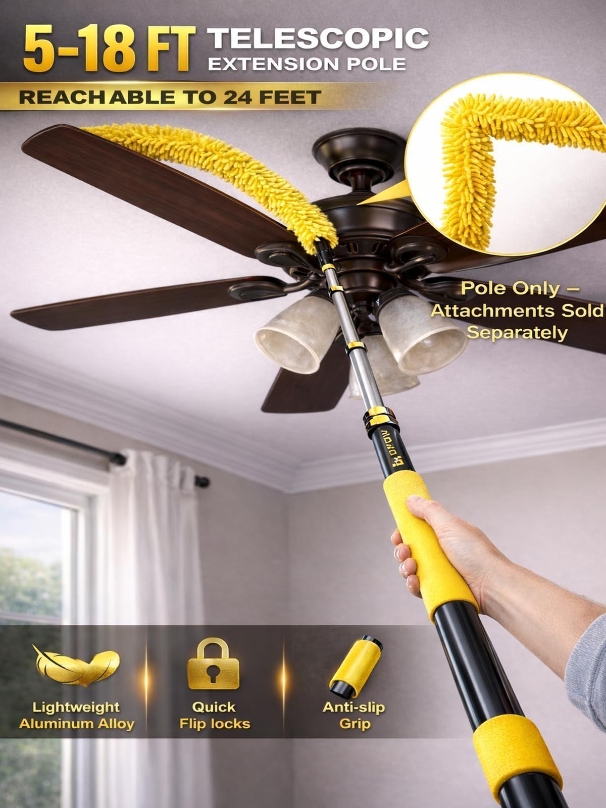 Opow slip-resistant foam grip ensures stable use in wet conditions