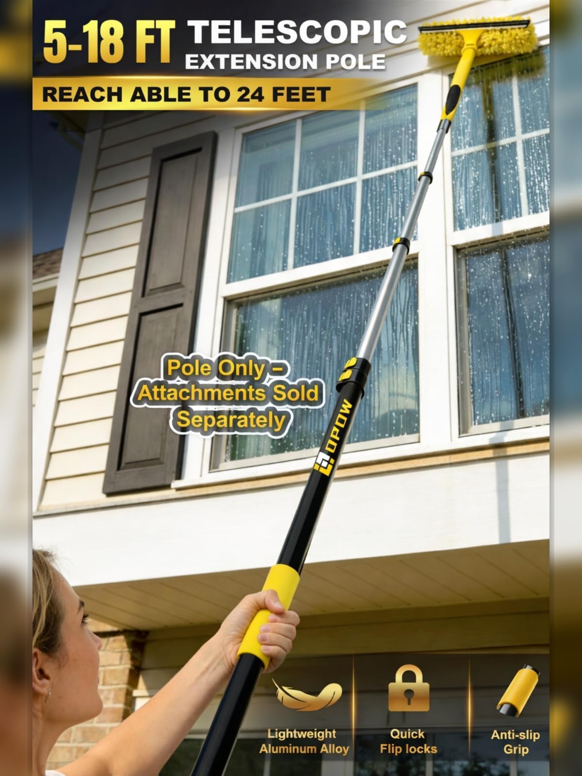 Opow compatible with paint rollers, dusters, and squeegees for versatility