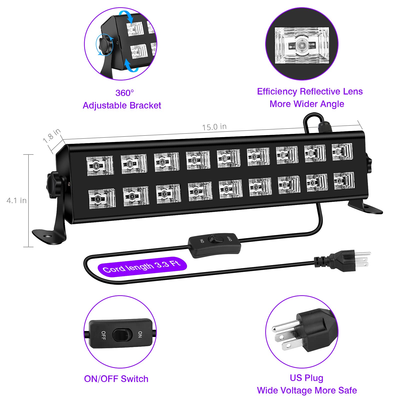 OPPSK versatile glow bar for parties, stage lighting, decor