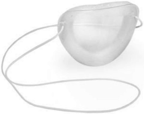 Optic Shop Pro Moisture Chamber with elastic band on left eye for comfortable eye protection