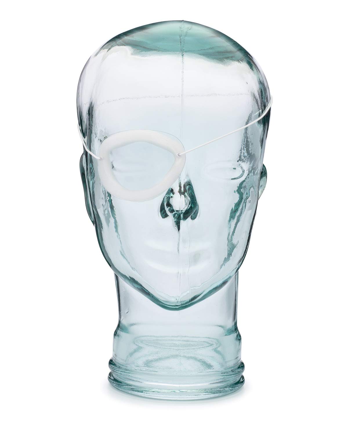 Optic Shop Pro Moisture Chamber with elastic band on right eye provides dry-eye relief