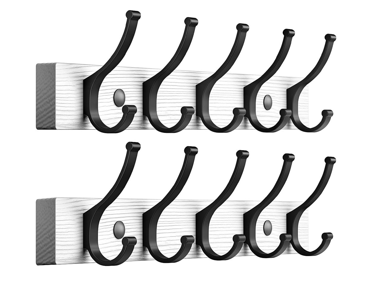 Optish coat rack wall mount with five hooks in white finish, creating organized space.