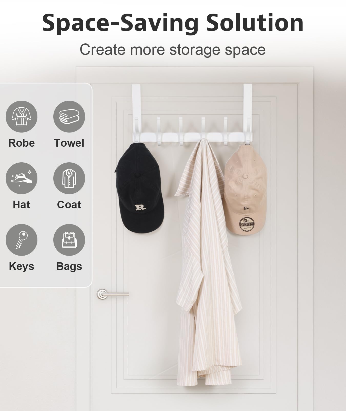 Optish door-hooks-easy-install-screws conveys drill-free setup in minutes.