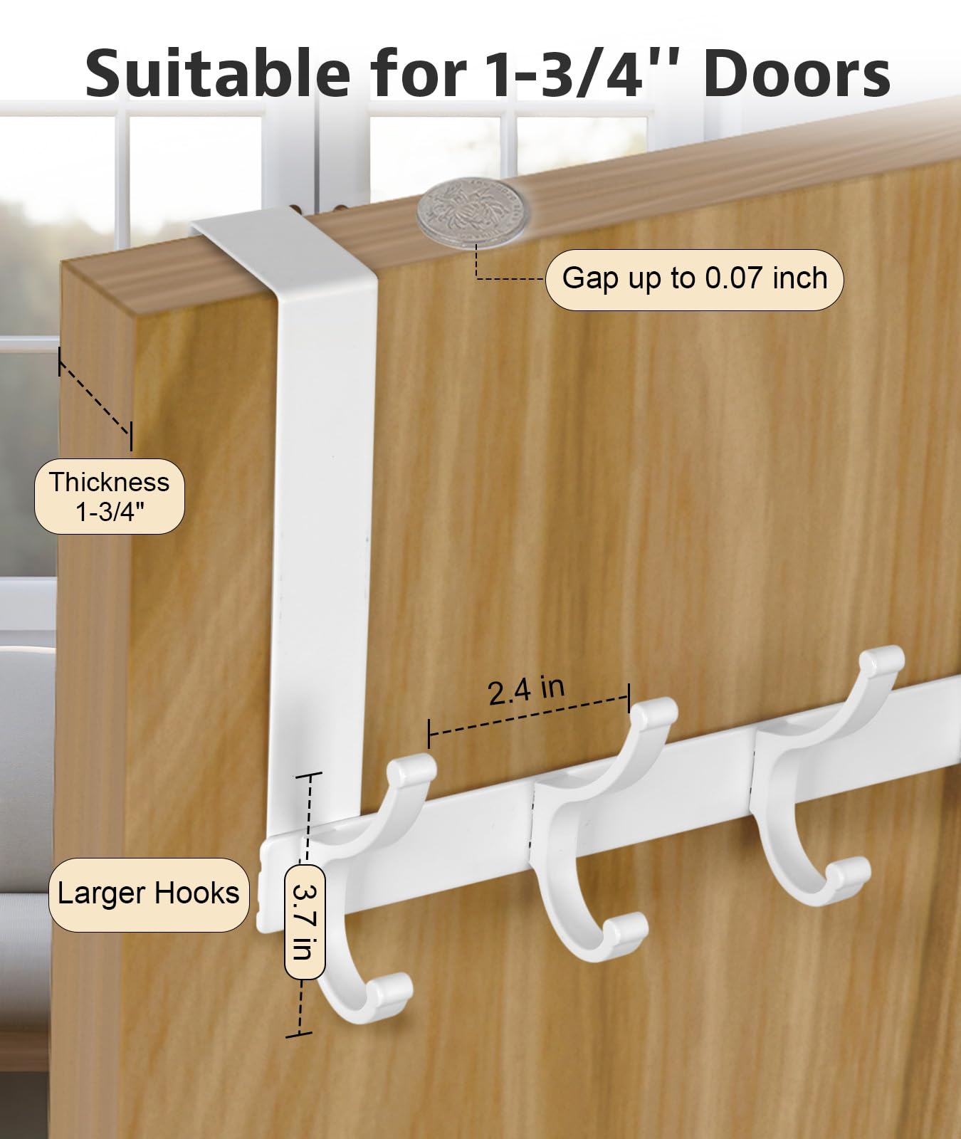 Optish door-hooks-noise-damping-sponge keeps noise down and protects door surfaces.
