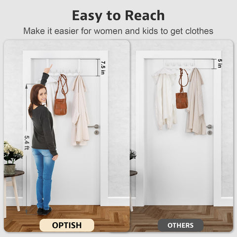 Optish door-hooks-twelve-hooks demonstrates ample storage for coats, towels, hats, and bags.