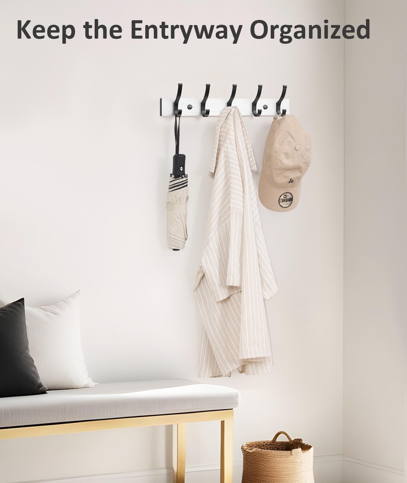 Optish aluminum hooks demonstrate strong load capacity for heavy outerwear.