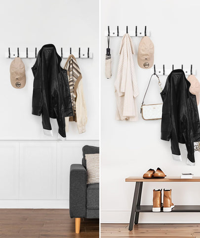 Optish rounded hooks prevent snags on coats and towels.