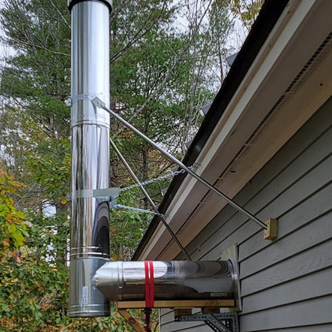 Opulsph galvanized steel roof brace kit shown during installation for sturdy, long lasting support
