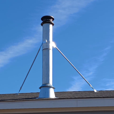 Opulsph secure chimney bracket with stainless steel straps for reliable fastening
