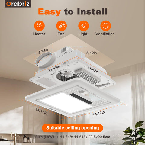Orabriz 110 CFM quiet exhaust moves air with minimal noise