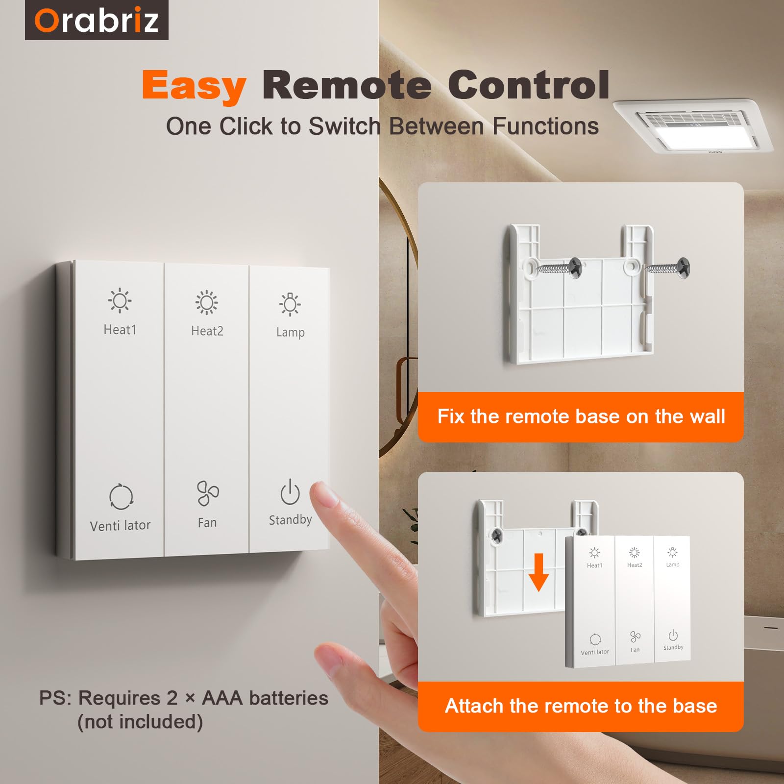 Orabriz easy installation kit enabling quick ceiling mounting