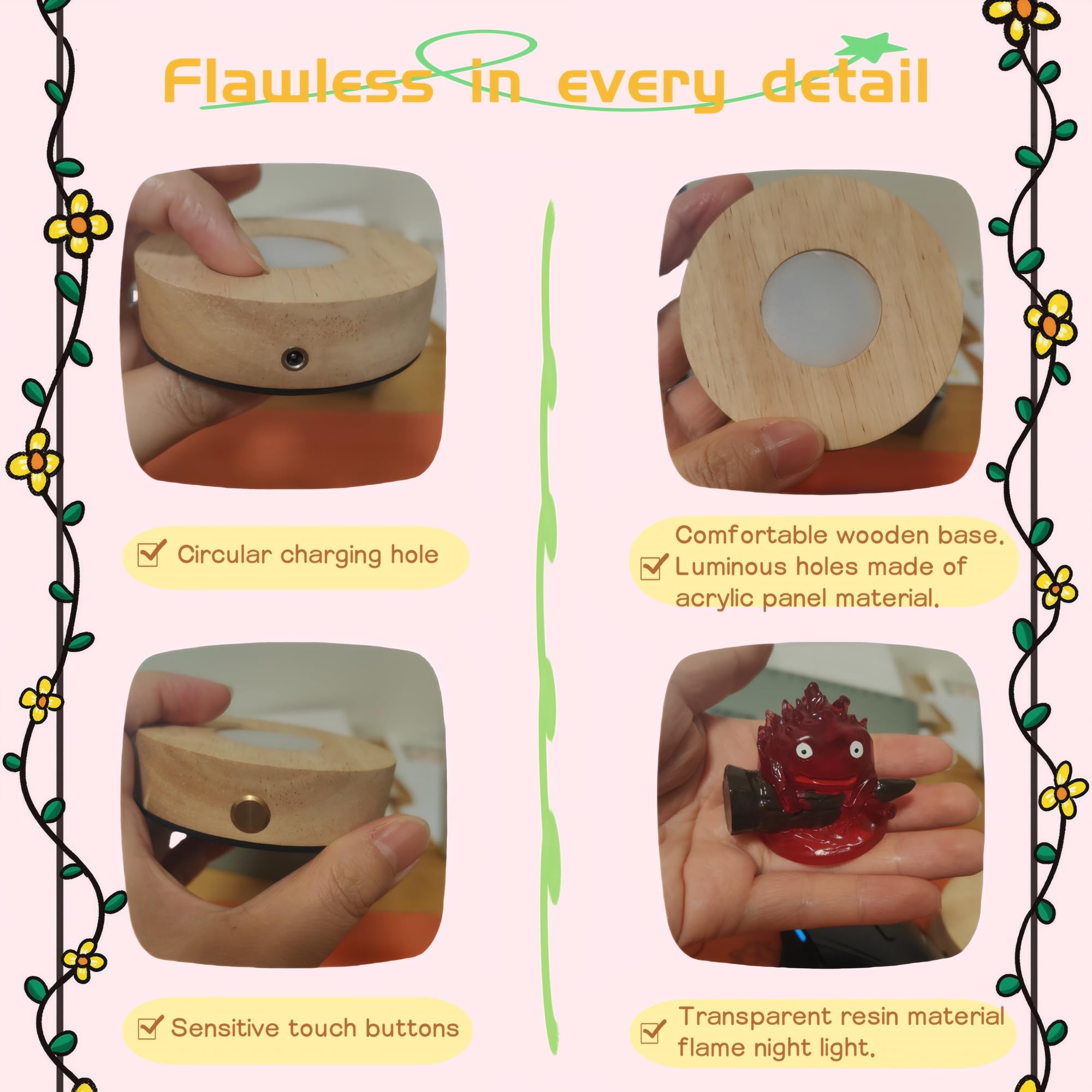 USB rechargeable design keeps the Calcifer light ready without frequent battery changes.