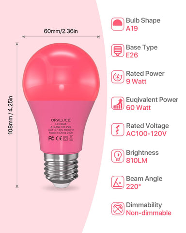 ORALUCE A19 color lights bulb offers vibrant hues for parties.