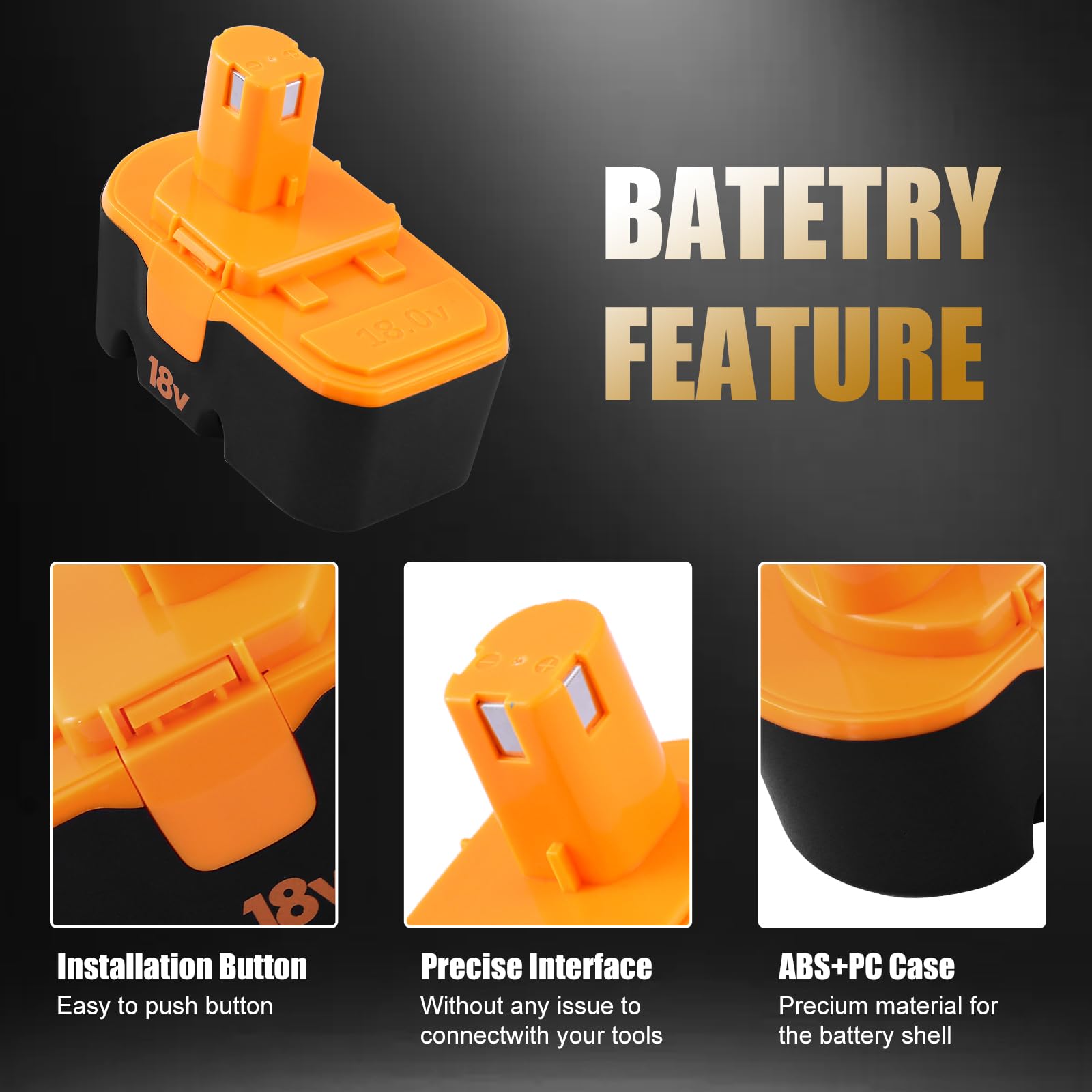 Orange two-pack by Reoben ready for Ryobi battery replacement visuals.