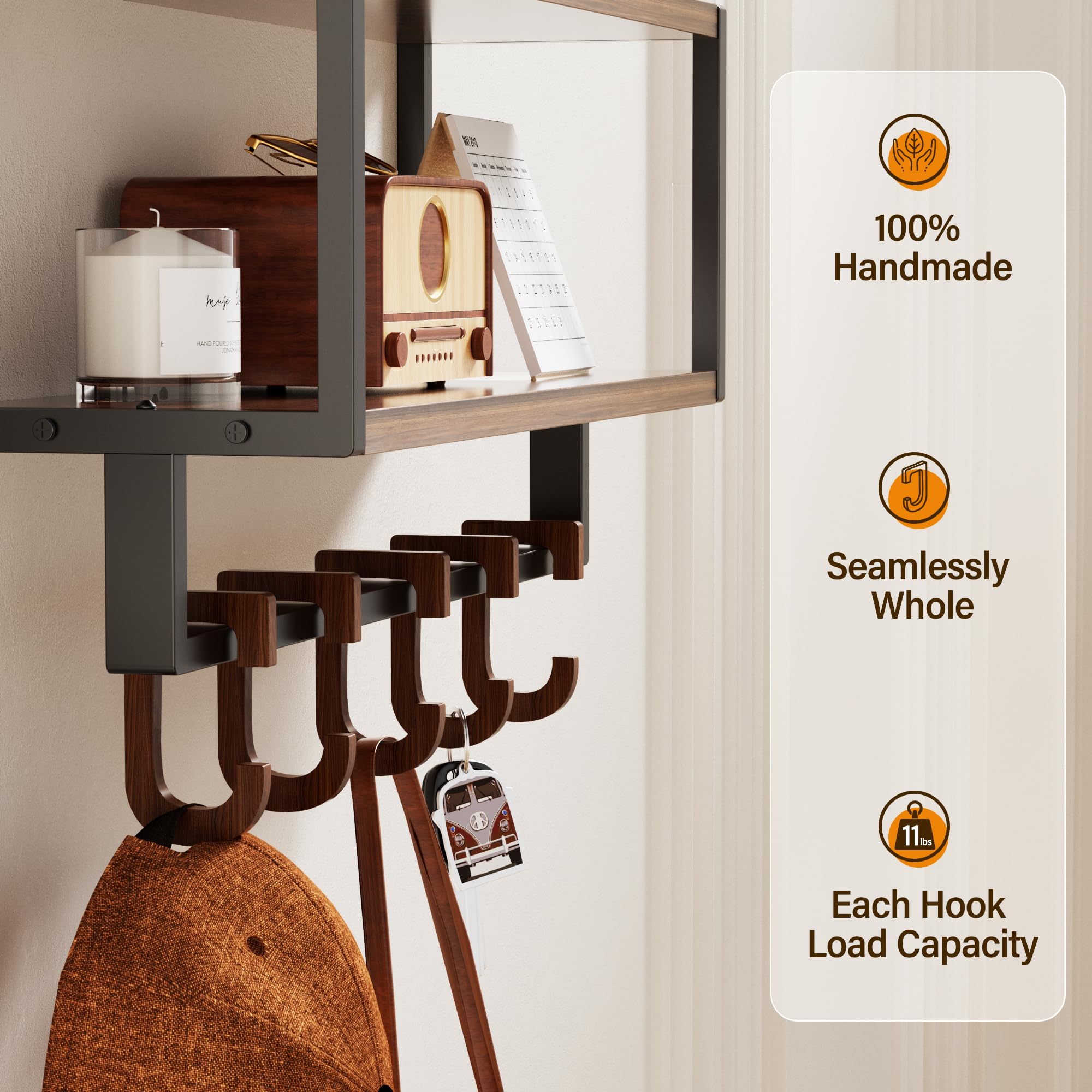 Orapoke wall rack with sturdy metal frame ensuring reliable support.