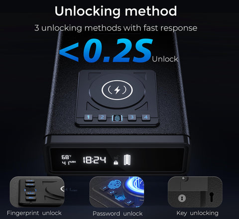 ORARAER biometric safe keypad unlock enables easy code entry.