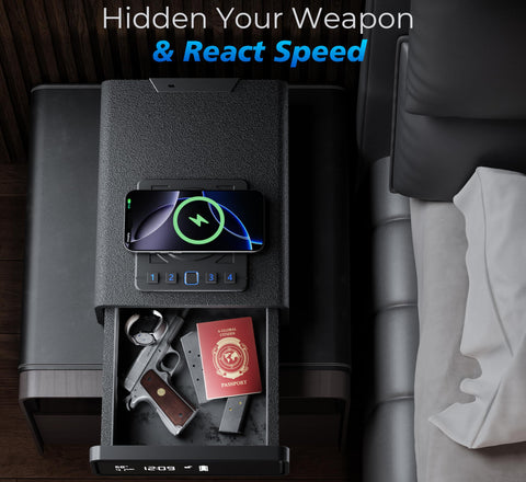 ORARAER biometric safe humidity and temperature display helps monitor items.