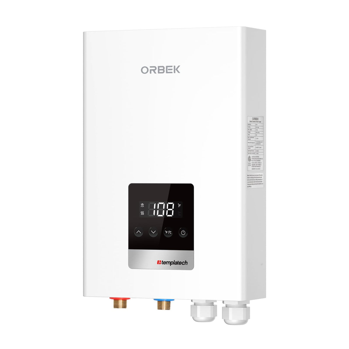 Orbek 18kW tankless heater with compact design for tight spaces