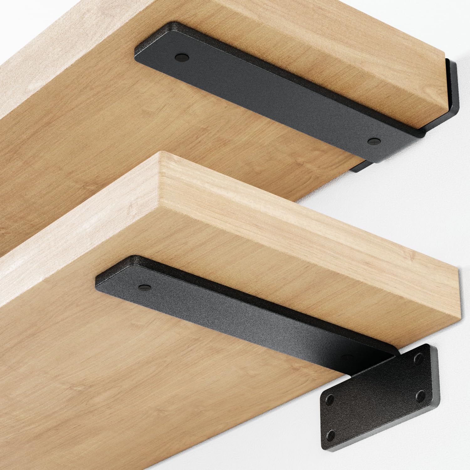 Orbeto heavy-duty floating shelf bracket 6-inch 6-pack for sturdy storage.