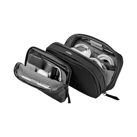 Orbitkey 2-in-1 pouch main compartments organize cables and gadgets for quick access.