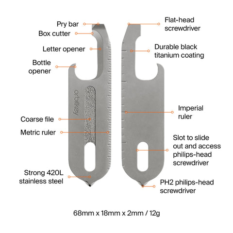 Orbitkey Multi-Tool V2 silver fits neatly inside key organiser