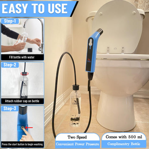Orca Bidet travel kit in use for discreet outdoor cleaning