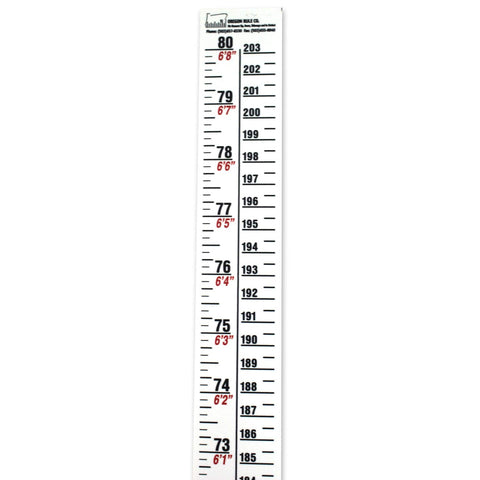 Oregon Rule Co. height rule metric scale 0-203 cm for easy reading