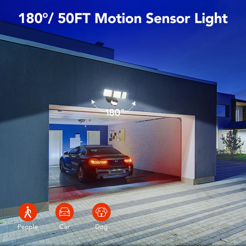 OREiN 180-degree sensing angle enables broad security illumination.