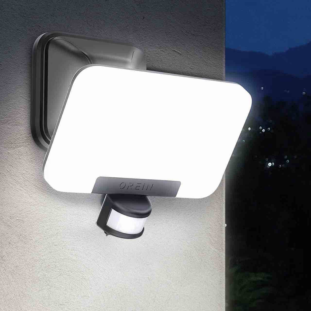OREiN 3500LM flood light delivering bright, energy-efficient yard illumination.