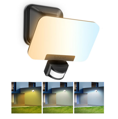 OREiN 3CCT outdoor flood light with three temps for versatile exterior lighting.