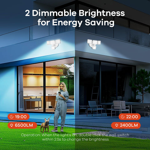 OREiN 42W flood light detecting motion within 75 feet