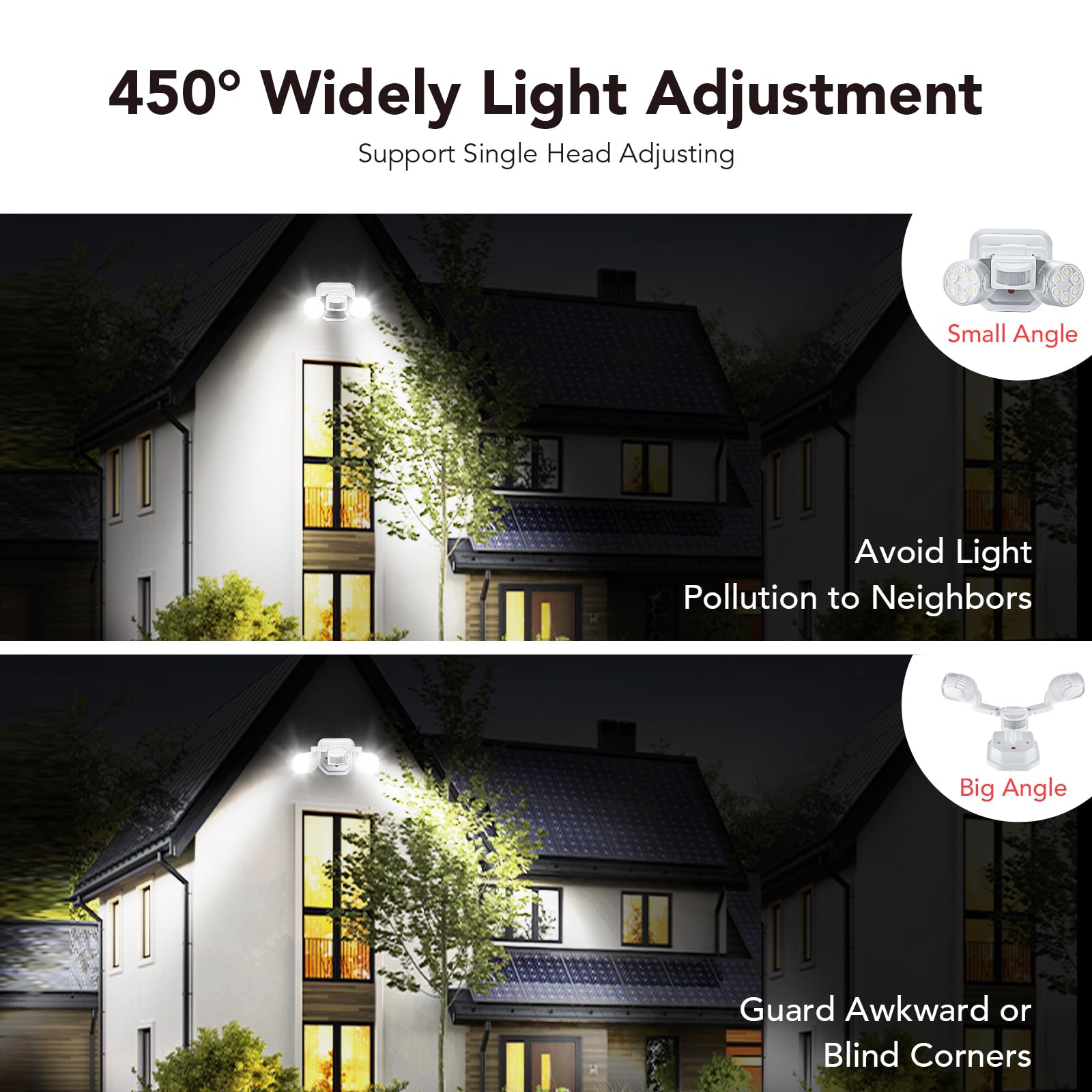 OREiN 5000K daylight color delivers bright outdoor lighting