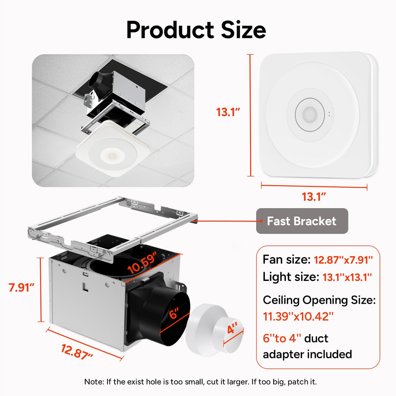 OREiN bathroom fan with Bluetooth speaker for music in the shower