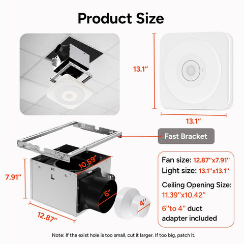 OREiN bathroom fan with Bluetooth speaker for music in the shower