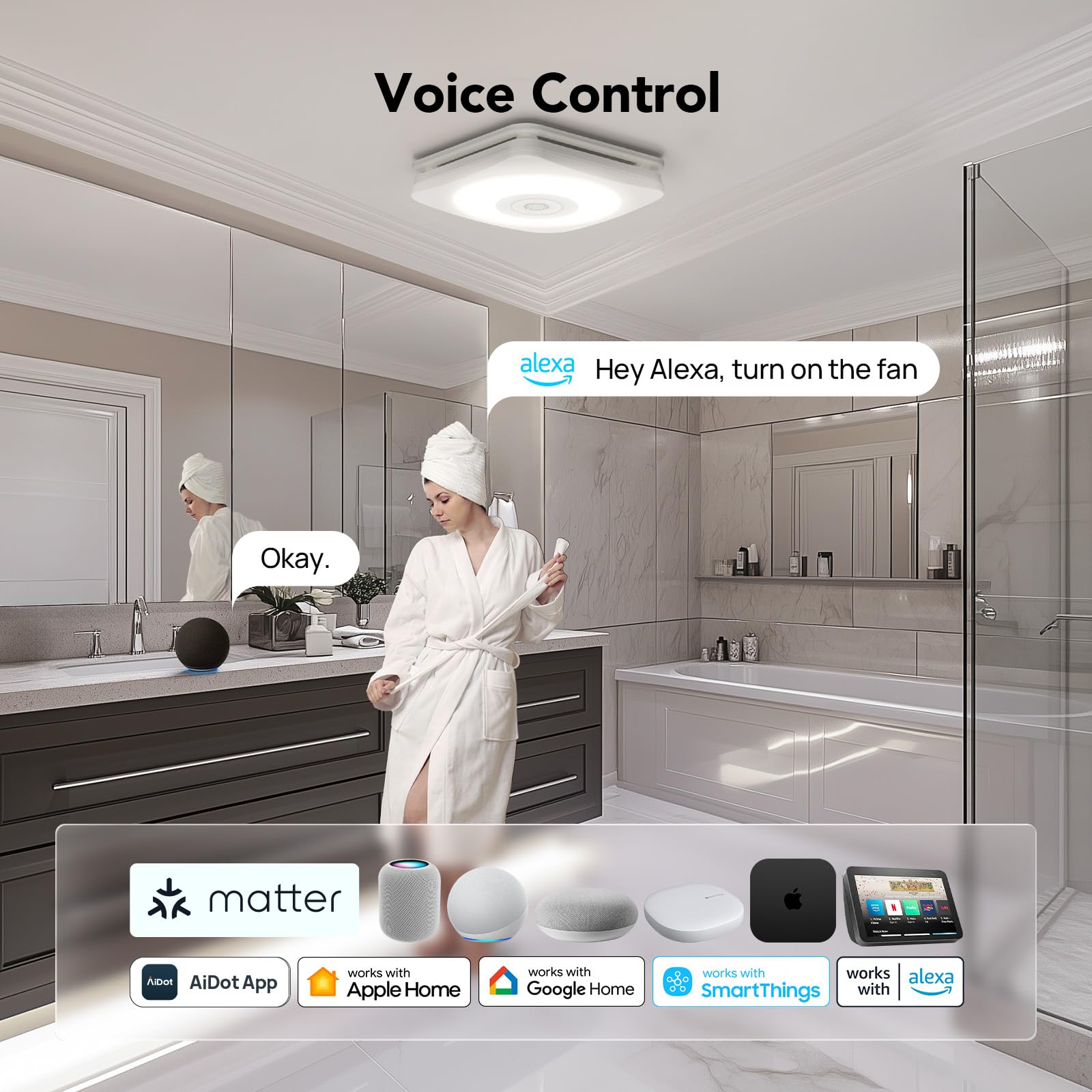 OREiN humidity sensor auto-controls bathroom ventilation