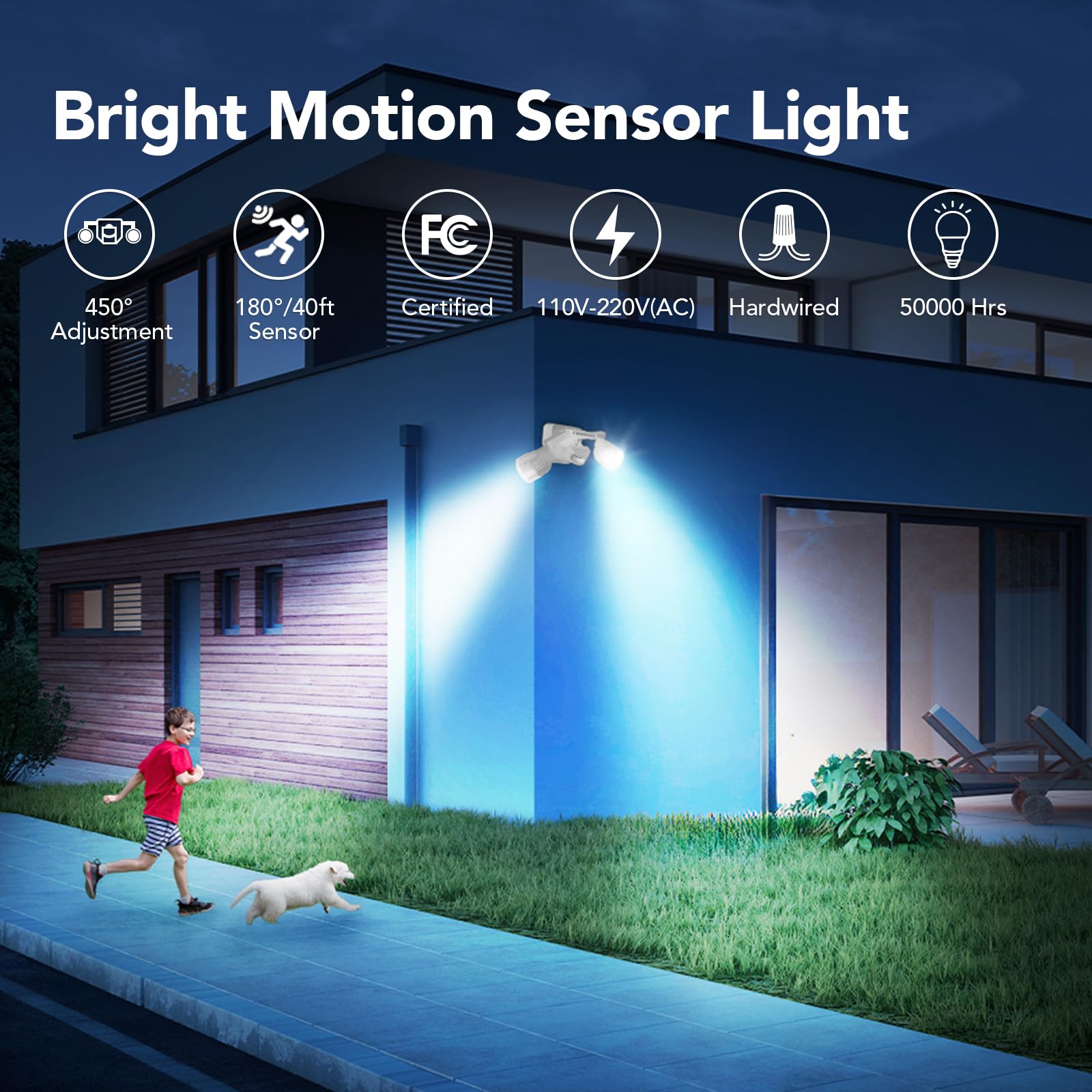 OREiN dual-head LED floodlight with adjustable rotation
