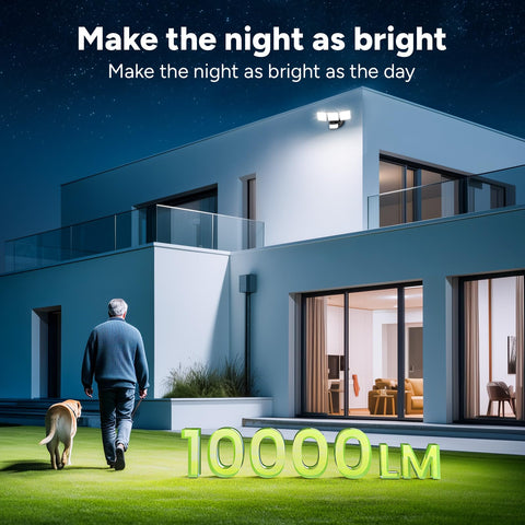 OREiN flood light detects motion up to 75 feet for safer entryways.
