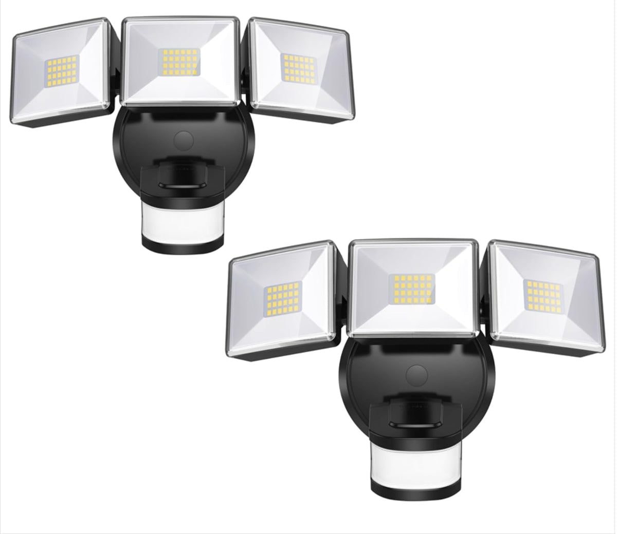 OREiN flood light front view showing dusk-to-dawn option for yard security.