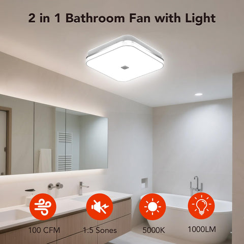 OREiN LED light 5000K 1000 lumens brightens grooming tasks in the bathroom.