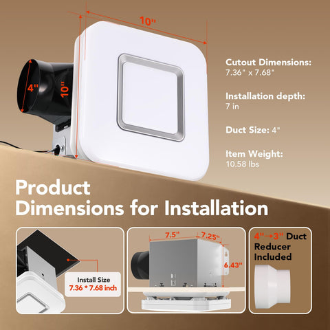 OREiN Matter smart bathroom fan-light interior demonstrates quiet operation and ambient lighting