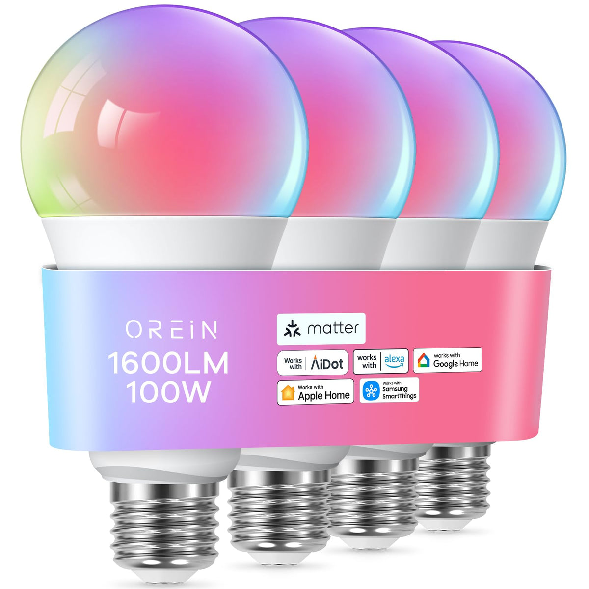 OREiN Matter smart bulb delivering 1600 lumens for bright room illumination