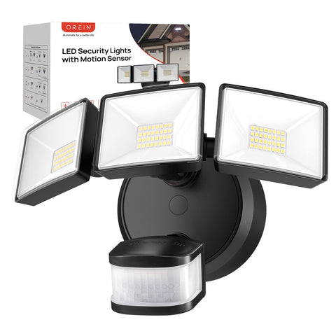 OREiN motion sensor flood light with motion detection for security lighting