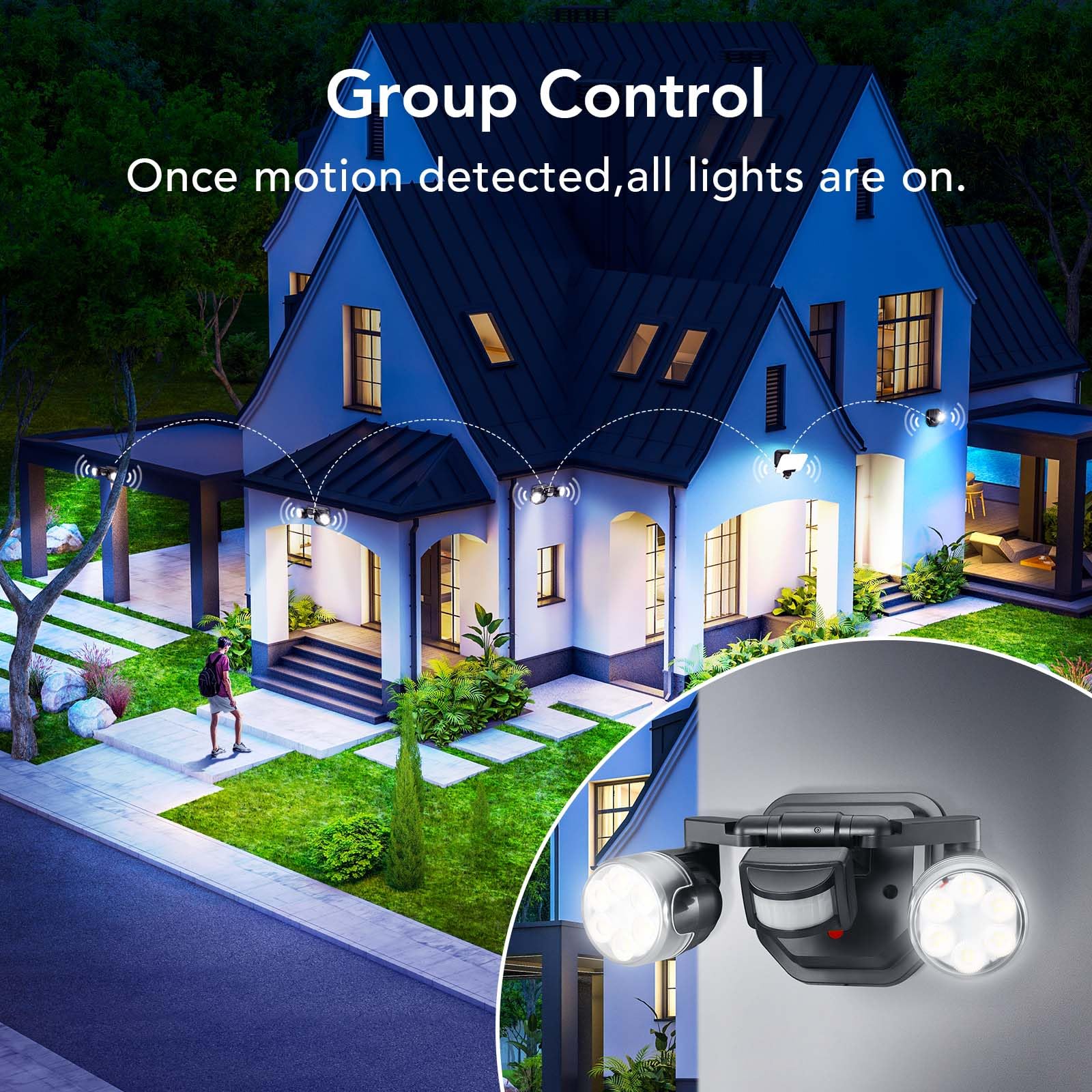 OREiN motion sensor outdoor light weatherproof design withstands harsh weather