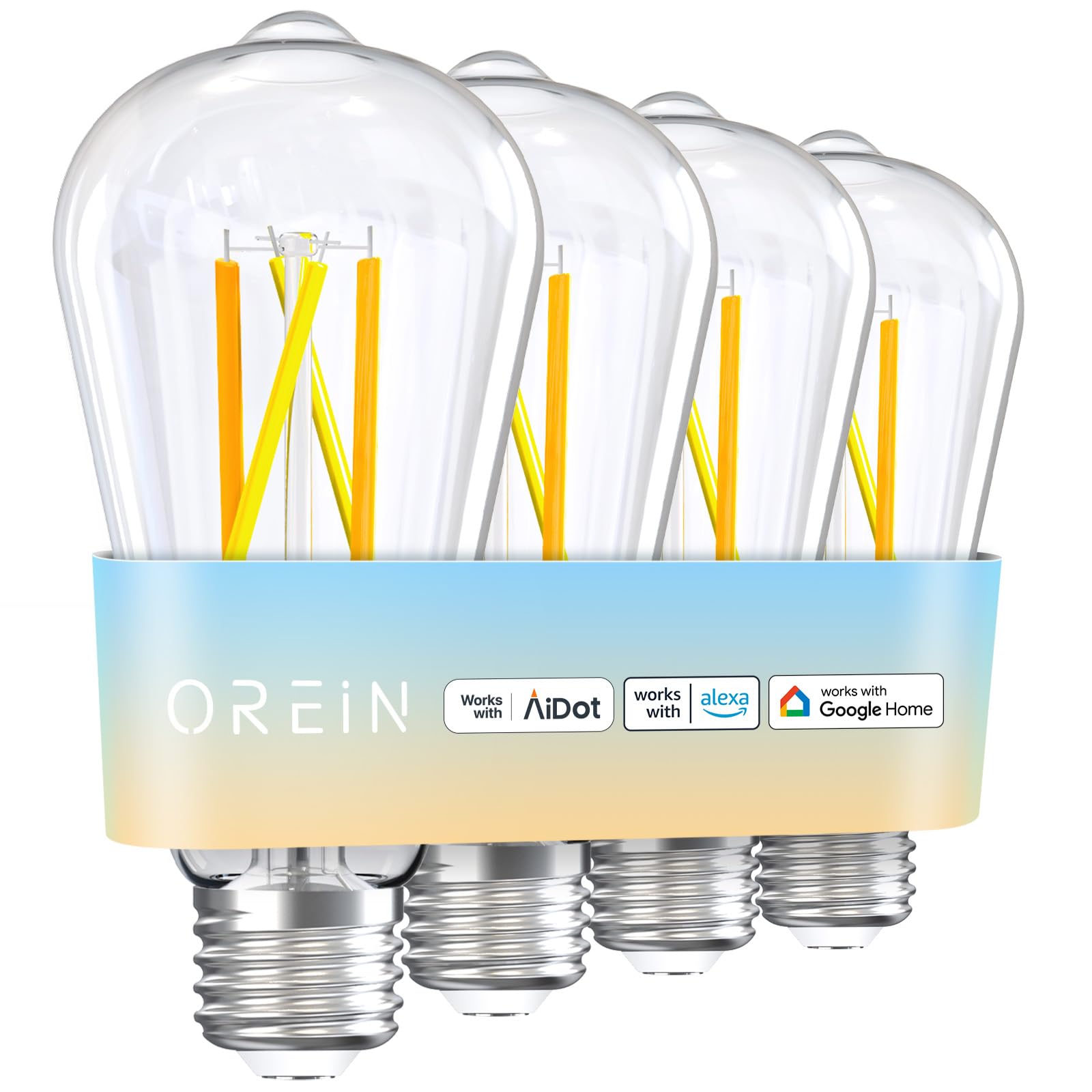 OREiN Smart Edison Bulbs pack setup enables group control and timers.