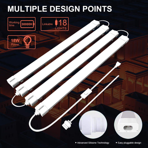 orenm waterproof LED tube light ideal for garages and workshops