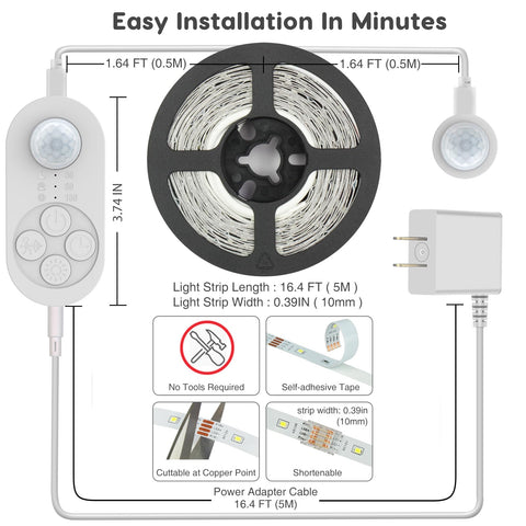 Orgaror bendable LED strip showing easy adherence on a clean surface.