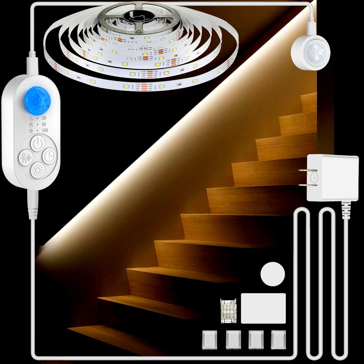 orgaror dual sensor stair lights illuminate stairs for safer night navigation