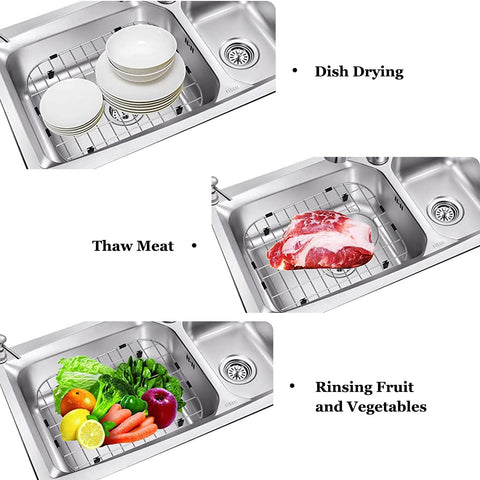 Orgneas centered-drain grid helps water flow away from dishes