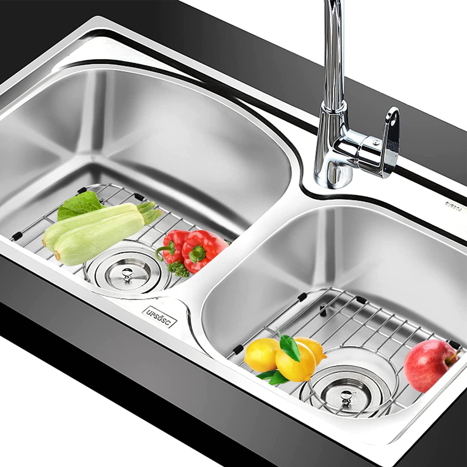 Orgneas sink grid close-up highlights smooth welds and premium finish